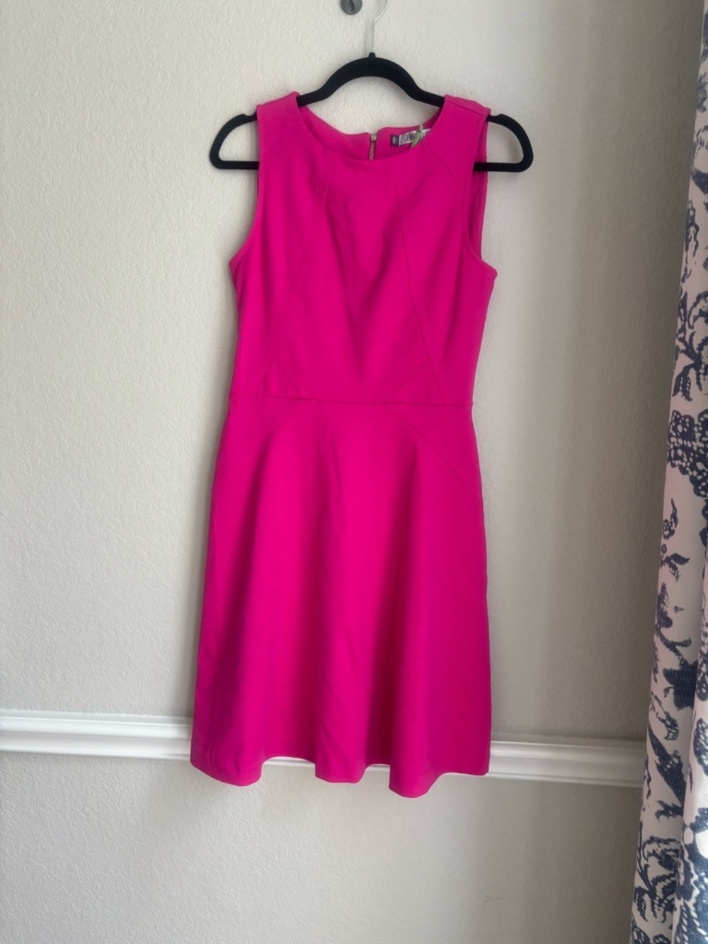 Jennifer Lopez Hot Pink Sleeveless Fit-and-Flare Dress